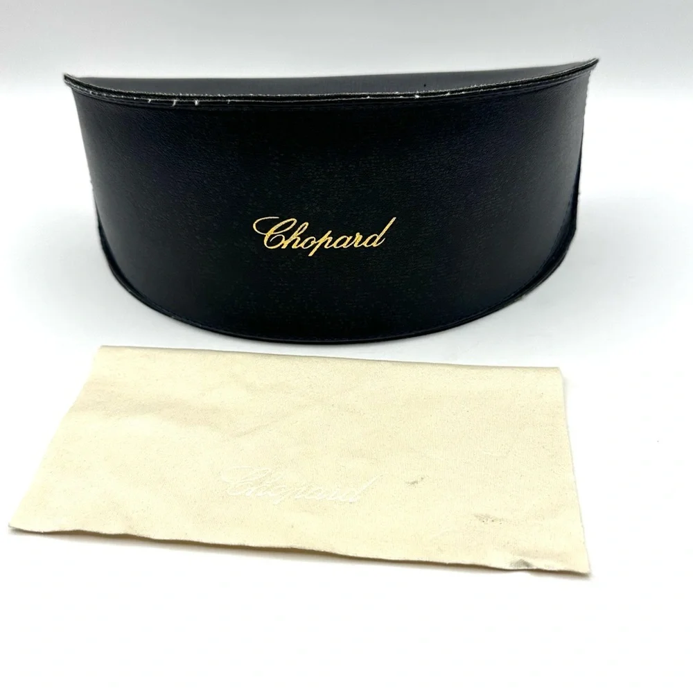 Chopard Rectangle Black Sunglasses Polka Dot Crystals RARE